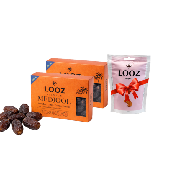 2× Premium Medjool Datteln + BBQ Mix GRATIS
