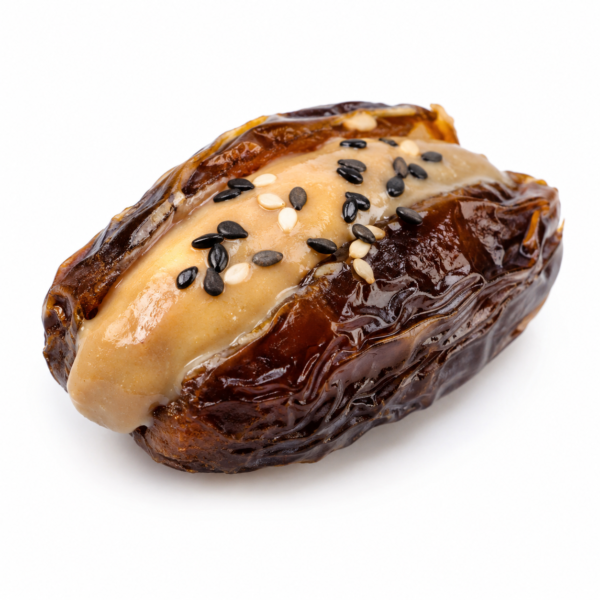 Datteln mit Tahinimus und Sesam